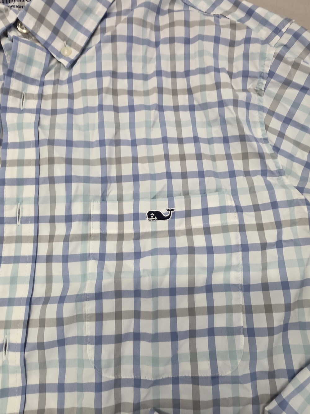 Vineyard Vines Featherweight Performance Whale Logo Button Down Shirt Men's Size - Picture 3 of 7
